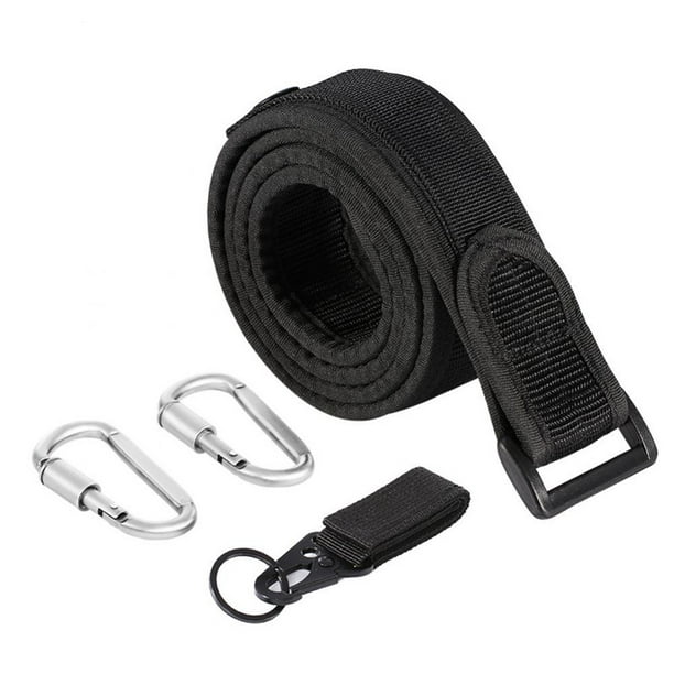 Men Tactical Belt Heavy Duty Nylon Webbing Military Belt for up to 64 Waist with Metal Buckle 56-63 Waist, Black